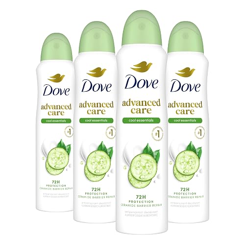 Dove Advanced Care Antiperspirant Deodorant Spray Cool Essentials 3.8oz 4PK | Advanced Care Antiperspirant deodorant for helping your skin barrier repair after shaving With Pro Ceramide Technology