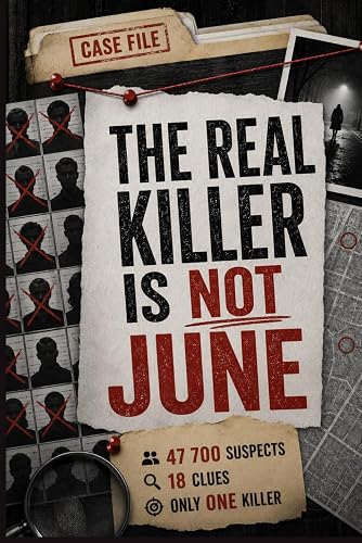 The Real Killer Is Not June: A Murder Mystery Logic Puzzle for Adults — Follow 18 Clues, Eliminate 47 700 Suspect, and Unmask the Real Killer