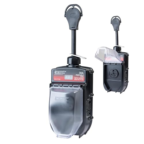 Progressive Industries EMS-PT30X Portable RV Surge Protector, Black, 30 Amp