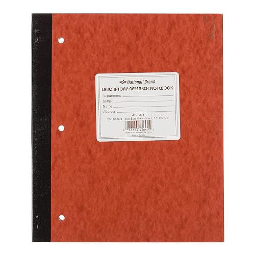 National Laboratory Notebook, 4 x 4 Quad Ruling, 11" x 9.25", 100 Numbered Sets (43649)