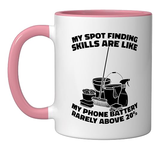 Cleaner Sanitation - Housekeeping Janitorial Cleaner Ceramic Mug, Pink/White