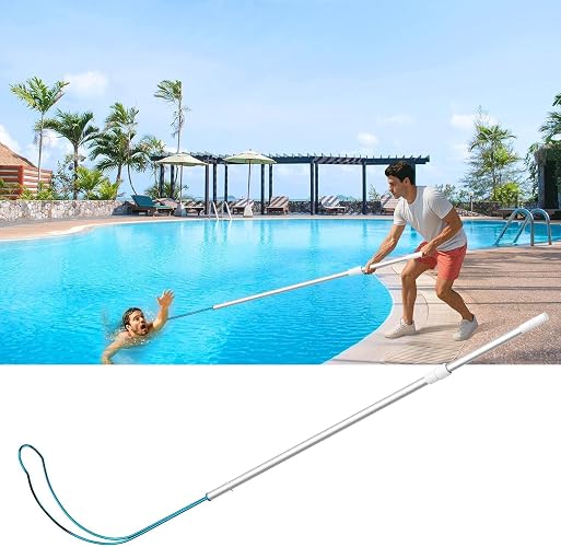 12FT Swimming Pool Safety Hook, Swimming Pool Life Saving Pole Aluminum Telescopic Pole, Drowning Person Emergency Life Saving Rescue Equipment