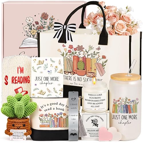 Book Lovers Gifts, 11Pcs Gifts for Book Lovers Women Bookish Gift for Readers Book Club Gift for Women, Reading Accessories, Bookworm Present, Birthday, Valentine's Day, Librarian, Teacher, Readers