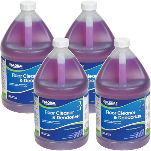 Global Industrial Multi-Purpose Floor Cleaner & Deodorizer, Lavendar Scent | 1 Gallon Bottle, 4/Bottles, Commercial & Industrial Multi-Surface Floor Cleaner