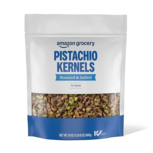 Amazon Grocery, Pistachio Kernels, Roasted & Salted, No Shells, 24 oz (680g), Pack of 1