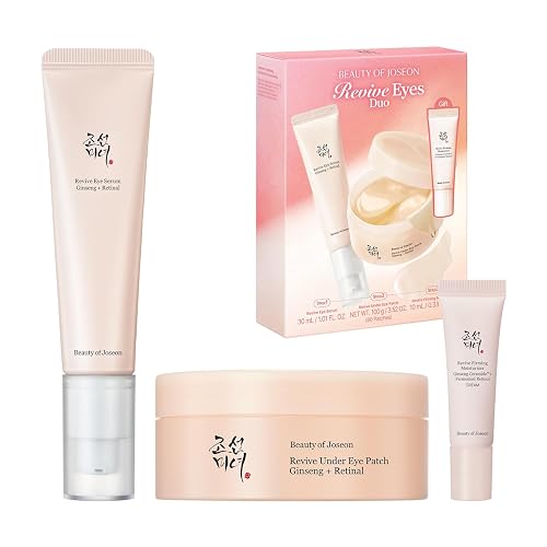 Beauty of Joseon Revive Ritual Eye Duo With Retinol Moisturizer Gift | Daily Korean Skincare for Firmer Under Eyes, Visibly Lifting Korean Eye Cream and Patch 30 ml, 1.01 fl.oz., 93g, 60 pieces