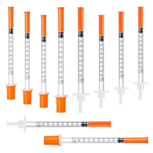 Neeiotm U-100 1ml 31G 5/16"Syringes, Individually Packed, 100 Pack | for Lab Supplies
