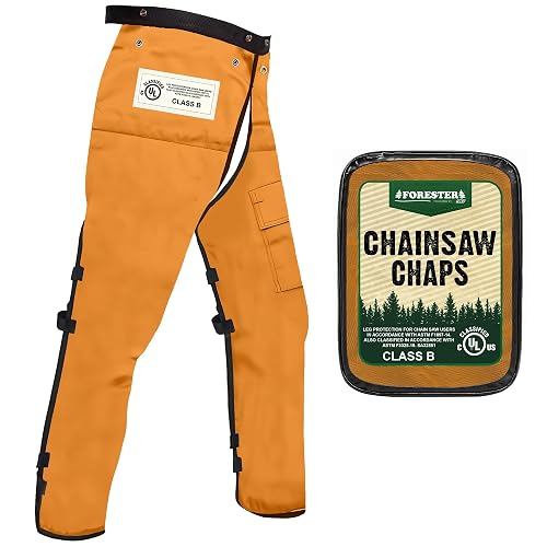 FORESTER Chainsaw Chaps for Men & Women | Apron-Style Chaps with Pocket & Adjustable Waist | Chainsaw Safety Equipment