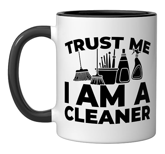 Cleaner Janitorial Sanitation - Housekeeping Cleaner Ceramic Mug, Black/White