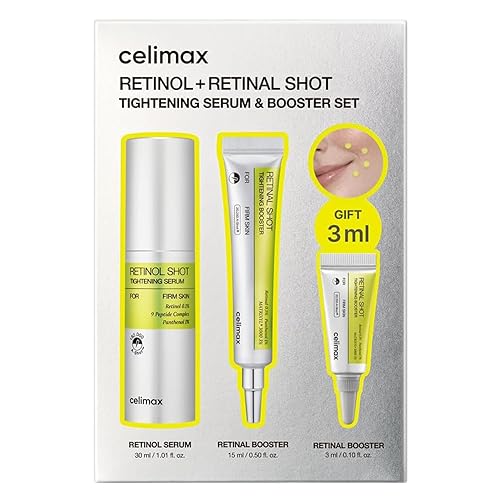 celimax The Vita A Retinal Shot Tightening Booster (Global Set, 1.61 fl.oz) | 0.1% Retinal, 3% Matrixyl, High-Strength Retinoid, Anti Aging, Pore Minimizer, Fine Lines, Skin Firming, Korean Skin Care