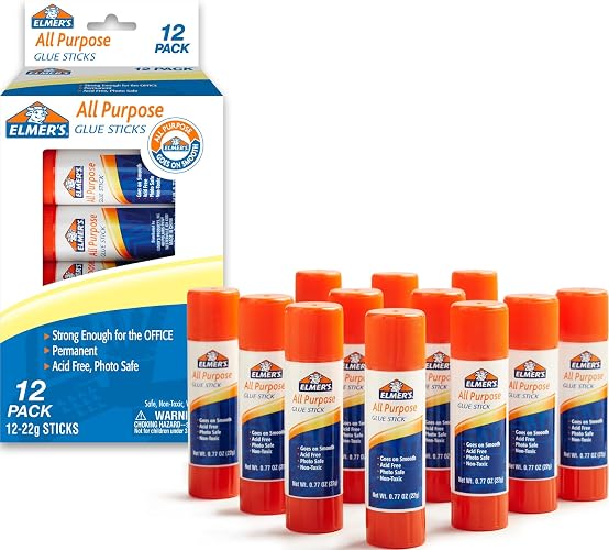 Elmer's All Purpose Glue Sticks, Washable & Non-Toxic, Clear, 22 Grams, 12 Count - Classroom, Household, Craft Projects, Poster, Vision Board, #1 Teacher Brand