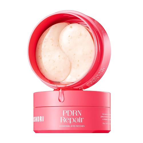 COSNORI PDRN Repair Hydrogel Eye Patches – Korean Under Eye Patches with Camellia PDRN & 11 Peptides for Revitalizing and Firming Care, Nourishing Care with Rice Ferment & Tremella, 60 Pcs