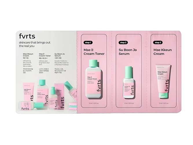 fvrts 7-Day Ceramide Skin Barrier Repair Starter Kit - Skincare kit with Toner, Hyaluronic Acid Serum & Barrier Cream Set for Glass Skin, Travel Skincare Set for Dry & Dehydrated Skin, Korean skincare