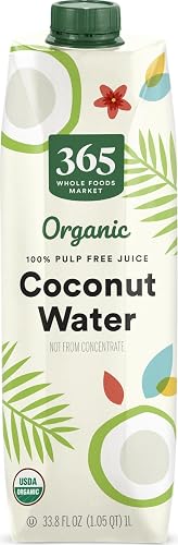 365 by Whole Foods Market, Organic Coconut Water, 100% Pulp-Free Juice, 33.8 Fl Oz
