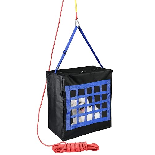 ISOP Fire Evacuation Device for Pets up to 55 Pounds - Compact Safety Equipment - Rope 50 Feet Incl. - Emergency Survival Kit for Animals (Medium 19"x18"x10") Pet Rescue Bag for Dogs & Cats