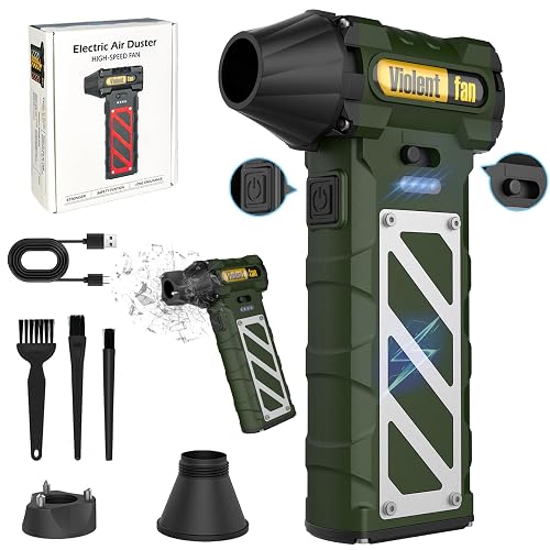 Electric Air Duster-Compressed Air Duster,60mph Wind Stepless Speed Canned Air for PC/Computer/Blaster/Electronics/Home Cleaning, 150000RPM Air Blower to Spray Air Can Dust Off Keyboard Cleaner(Green)