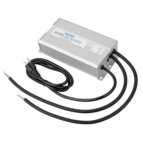 KEKEBEE LED Driver 24V 800W Waterproof Power Supply IP67 DC Power Supply | 24V 33.3A Switching Power Supply Landscape Transformer Suitable for Indoor and Outdoor LED Lighting and Any 24V DC Equipment