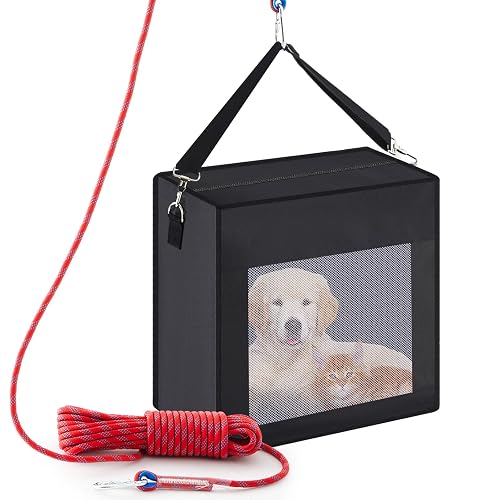 Dansydaisy Fire Evacuation Device Set Dog Pet up to 55 Pounds Fire Emergency Evacuation Bag 50 ft Rope Escape Bag Safe Equipment Compact Survival Kit Rescue for Animal Home Work(19 x 18 x 10 Inches)