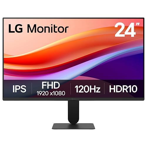 LG 24U411A-B 24-inch Full HD (1920 x 1080) IPS Computer Monitor, 120Hz, HDR10, Reader Mode, Flicker Safe, HDMI, Slim Stand Base, Black