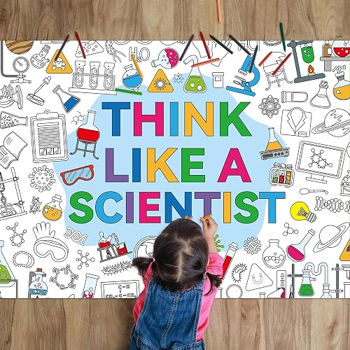 Naozinebi Science Giant Coloring Poster for Kids Giant Science Chemistry Lab Coloring Poster Large Scientist Lab Coloring Tablecloth Coloring Book for Back to School Supplies Home Classroom Activities