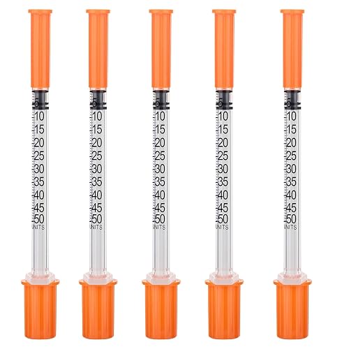U-100 0.5ml/cc Syringe with 30G 5/16 Inch, 20 Pack, Individually Wrapped | Disposable Syringes for Lab Supplies, Lab Refilling Supplies, Industrial Measurement