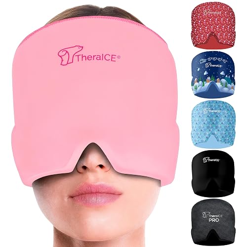 TheraICE Headache Relief Cap for Women, Headache Hat Migraine Ice Pack Mask | Soft Cold Compress Gel Head Wrap Soothes Tension and Stress, a Thoughtful Gift for Mom, Grandma or Any Special Her