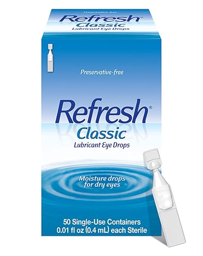 REFRESH CLASSIC Lubricant Eye Drops Preservative-Free Artificial Tears, 0.01 fl oz (0.4 mL), 50 Single-Use Containers