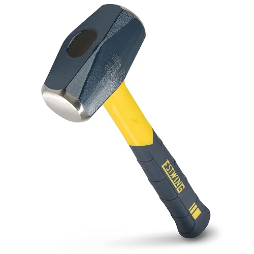 ESTWING Sure Strike Drilling/Crack Hammer, 3lb Hand Sledge, MRF3LB | Forged Steel Head, The Right Size For The Job, Versatility On The Job, Non-Slip Fiberglass Handle