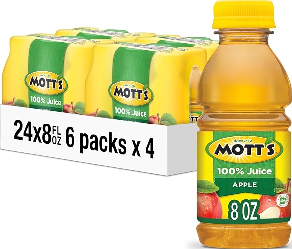 Mott's 100% Original Apple Juice, 8 Fl Oz Bottles, 24 Count (4 Packs Of 6), 2 Servings Of Fruit, 100% Fruit Juice, Gluten-free, Caffeine-free, Kosher, Contains No Artificial Colors Or Sweeteners