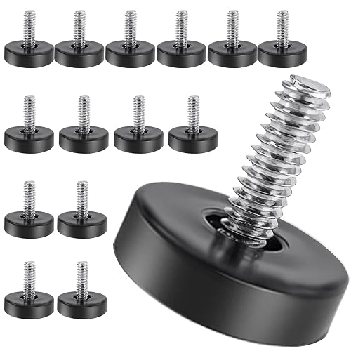 tibaebe 1/4" Thread Furniture Feet Levelers, 15PCS Adjustable Leveling Feet | Threaded Screw-in Furniture Feet Screw on Furniture Glide Leveling for Table, Desk, Cabinet, Chair, Stool Legs