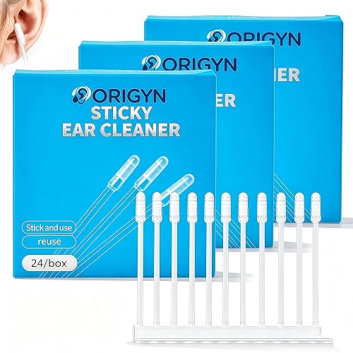 Origyn Ear Cleaners Reusable Tool for Dry Earwax Adhesive Tip Washable Alternative to Cotton Swabs Gentle Ear Care for Adults and Hearing Aid Users