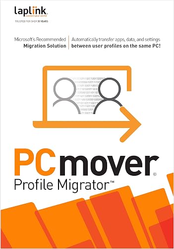 Laplink PCmover Profile Migrator - SMB Edition - Migrate data, programs, & settings, from an old user profile to a new one on the same PC - 1 Use