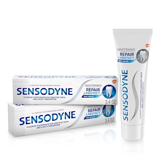 Sensodyne Repair and Protect Whitening Toothpaste, 3.4 oz (Pack of 2) | Toothpaste for Sensitive Teeth and Cavity Prevention