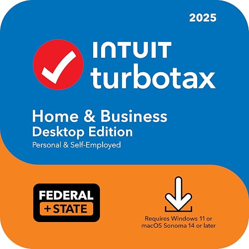 TurboTax Home & Business Desktop Edition 2025, Federal & State Tax Return [Win11/Mac14 Download]