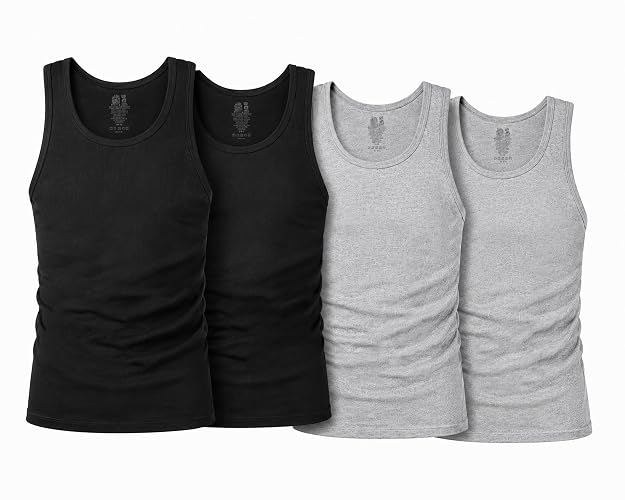 Fruit of the Loom Men's Sleeveless Tag Free Moisture Wicking Tank A-Shirt