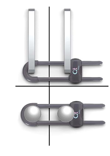QT BABY Baby Proofing Cabinet Locks | Adjustable U Shaped Baby Safety Latches for Drawers, Fridge, Closet |Modern Baby Proofing Cabinet Lock with Extra Secure Lock Buttons (Pack of 8)