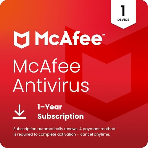McAfee AntiVirus Virus Protection Software 2026 for 1 PC | Auto-Renews