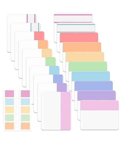 Mr. Pen- Sticky Index Tabs, 500 pcs, 21 Sets, Pastel | Writable Colored Page Markers for Reading Notes, Books, Binders, Notebook, Folders and Classify Files, Water-Resistant