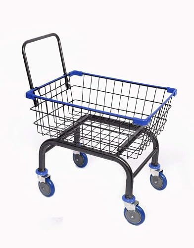 Chaminusa Heavy Duty Laundry and Grocery 1.8 Bushel Cart With U-Handle (Blue)