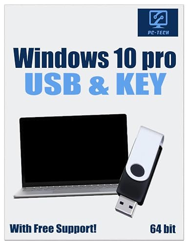 PC-TECH Bootable USB Install and Activation Key for Windows 10. Fix Repair and Restore PC, Laptop and Desktop. Activation Key and USB Install Included. Free Technical Support! [Software_Key_Card]…