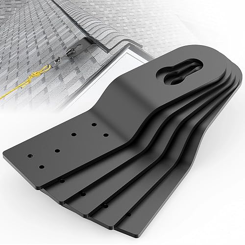Gadgetzan 5 Pack Permanent Roof Safety Anchors for Fall Protection, Black | Roof Anchors for Fall Protection: Powder-coated aluminum resists corrosion; installs with screws or nails on wood roofs.