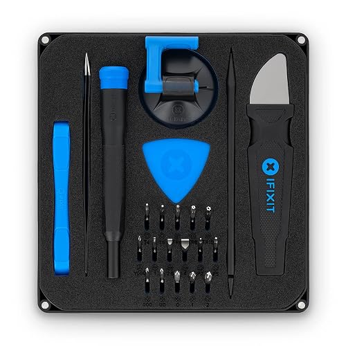 iFixit Essential Electronics Toolkit - PC, Laptop, Phone Repair Kit | Starter tool set with 16 precision bits (4 mm), magnetic screwdriver & opening tools for electronic devices