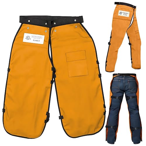 MGP SUPPLY Apron Style Chainsaw Chaps with Pocket & Adjustable Waist | Lightweight Class B Protective Safety Equipment