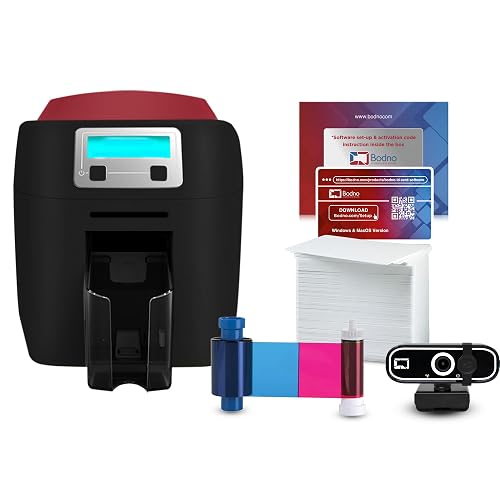 Bodno Magicard 400X Single Sided ID Card Printer & Complete Supplies Package ID Software - Bronze Edition