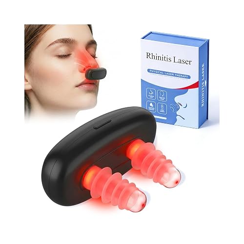 TOPLIPS Red Light Nasal Therapy for Dry Nose & Sinus Comfort, Black, 1PCS | LED Nasal Care Device with 3 Light Modes and Auto Shut-Off, USB Rechargeable and Portable Design