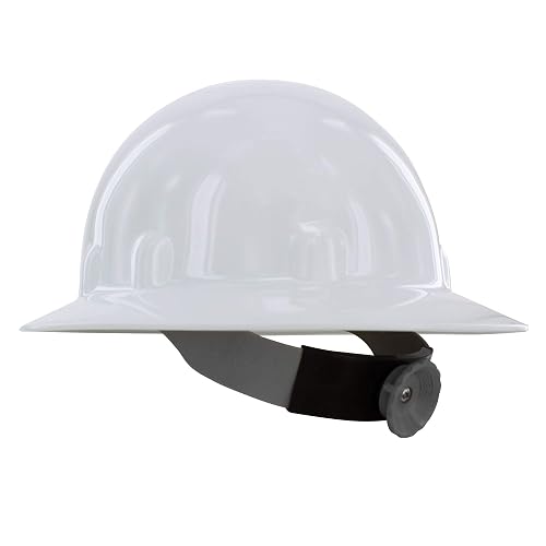 Fibre-Metal SuperEight Thermoplastic Full Brim Hard Hat with 8-Point Ratchet Suspension, White (E1RW01A000) | 8-Point Ratchet Suspension, E1RW01A000.