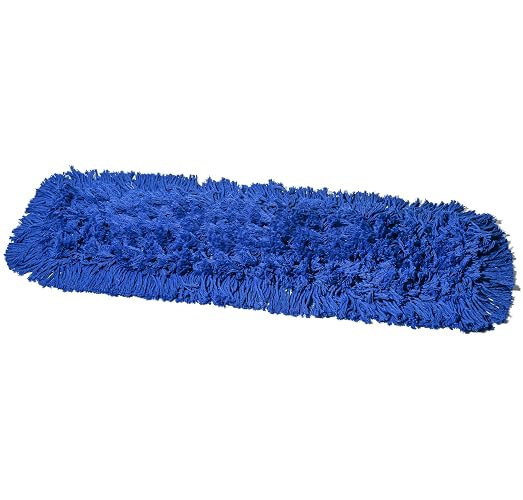 Tidy Tools Commercial Dust Mop Replacement Head - 24 x 5 in. Cotton Nylon Reusable Mop Head- Industrial Dust Mop Refill for Floor Cleaning & Janitorial Supplies, Blue