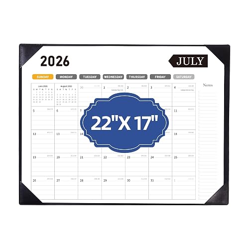 Desk Calendar 2026-2027, 22 x 17, Jun. 2026-Dec. 2027, PU Desk Pad | Academic Planner and Desktop Calendar for Teachers, Students, Home Office, Back to School Supplies, Desk Accessories