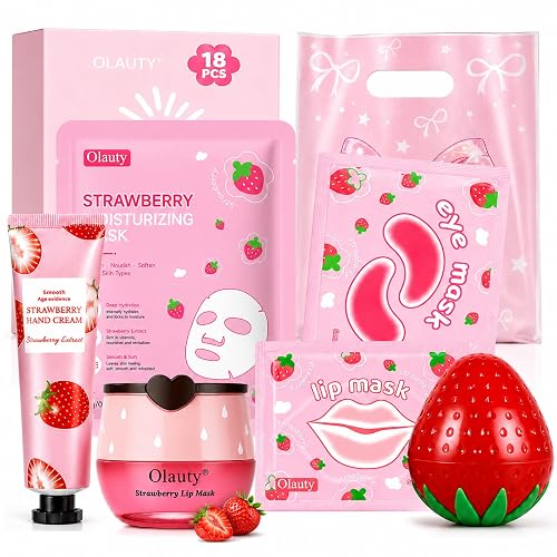 Gifts for Women and Girls Skin Care Set, Back School Supplies Skincare Gift | Spa Skincare Gift Set for Teen Girls, Birthday Galentines Day Party Favors, Valentines Day Gifts, Bulk Pink Gifts for Her