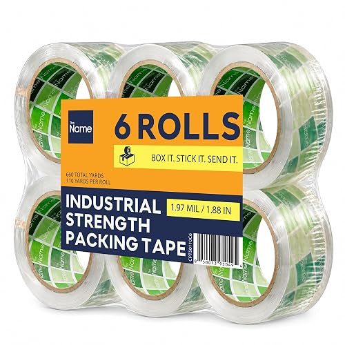 The Name 6 Rolls Packing Tape, 1.88” x 110 Yards, Lightweight Moving & Storage Clear Tape for Shipping, Strong Clear Tape Heavy Duty, Moving Supplies, Office Supplies
